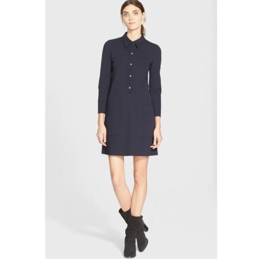 Theory navy Erimenthia mini dress tunic pockets
